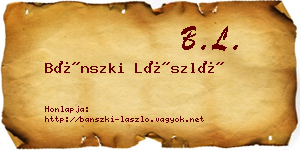 Bánszki László névjegykártya