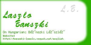 laszlo banszki business card